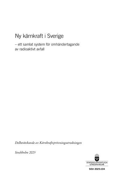 Omslaget till SOU 2025:104