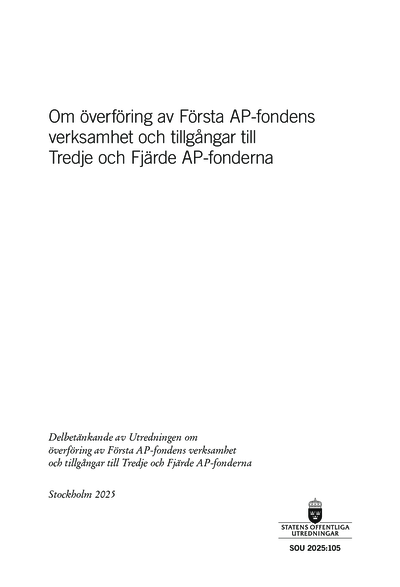 Omslaget till SOU 2025:105