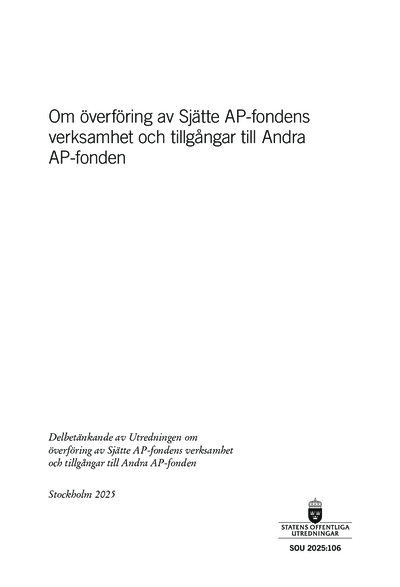 Omslaget till SOU 2025:106
