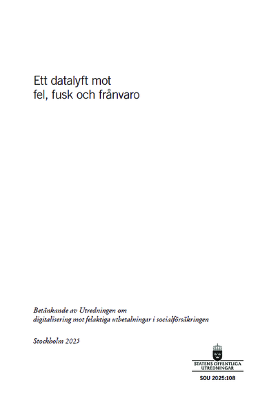 Omslaget till SOU 2025:108