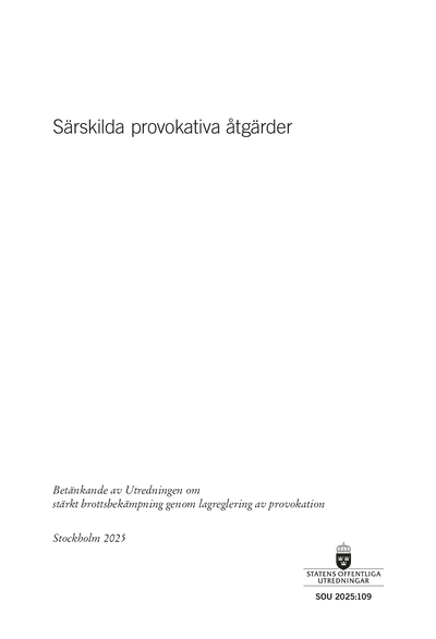 Omslaget till SOU 2025:109