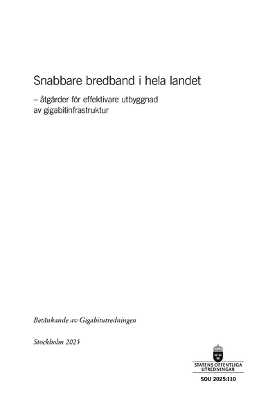 Omslaget till SOU 2025:110