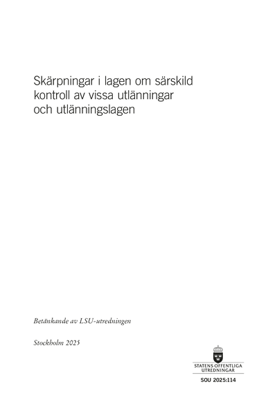 Omslaget till SOU 2025:114