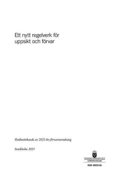 Omslaget till SOU 2025:16