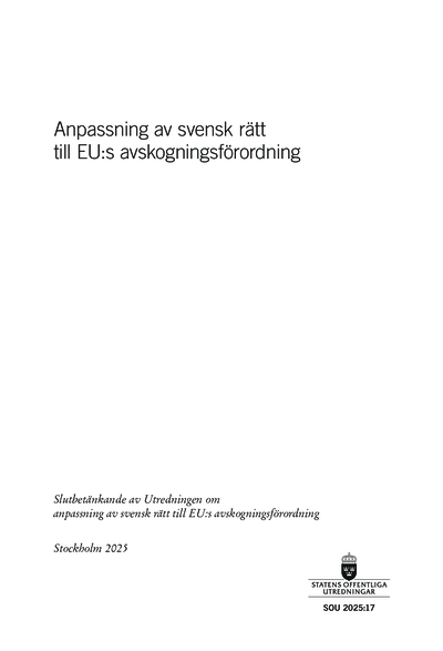 Omslaget till SOU 2025:17