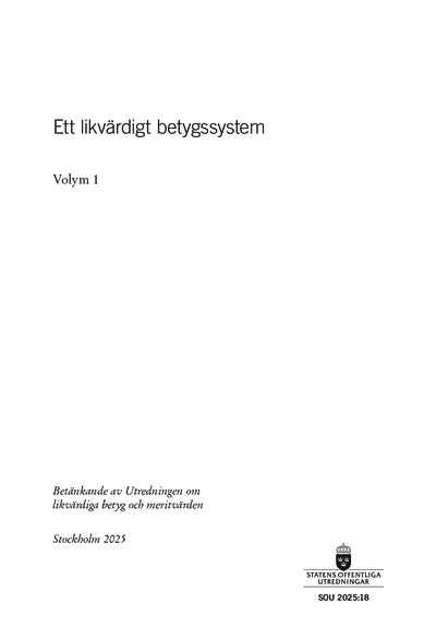 Omslaget till SOU 2025:18