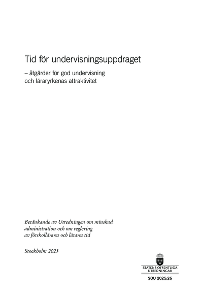 Omslaget till SOU 2025:26
