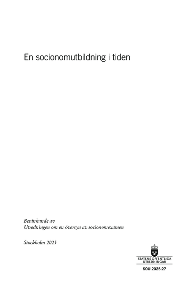 Omslaget till SOU 2025:27