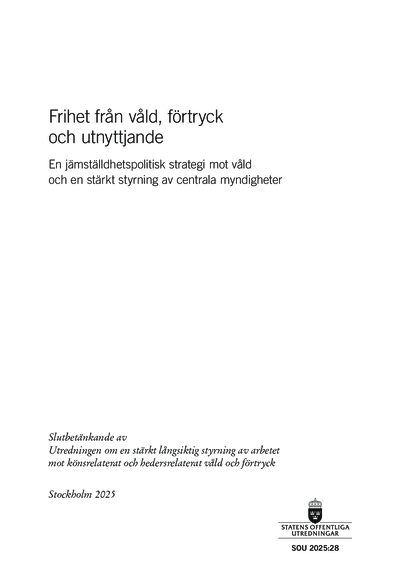 Omslaget till SOU 2025:28