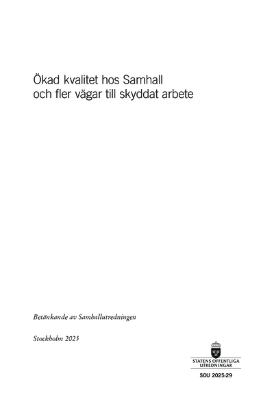 Omslaget till SOU 2025:29