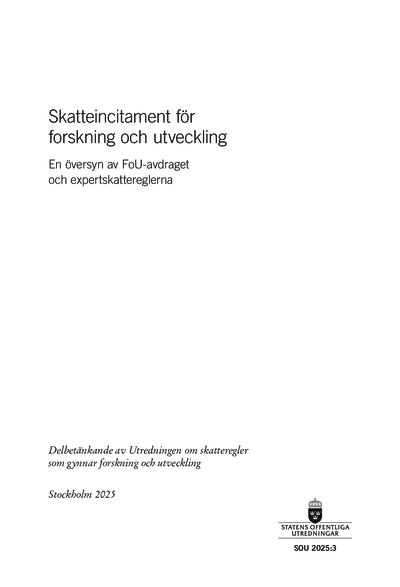 Omslaget till SOU 2025:3