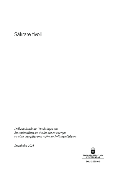 Omslaget till SOU 2025:40