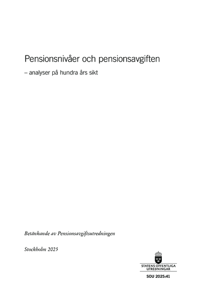 Omslaget till SOU 2025:41