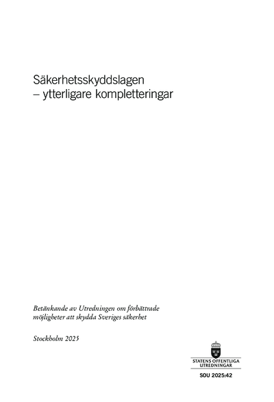 Omslaget till SOU 2025:42