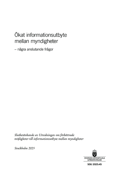 Omslaget till SOU 2025:45