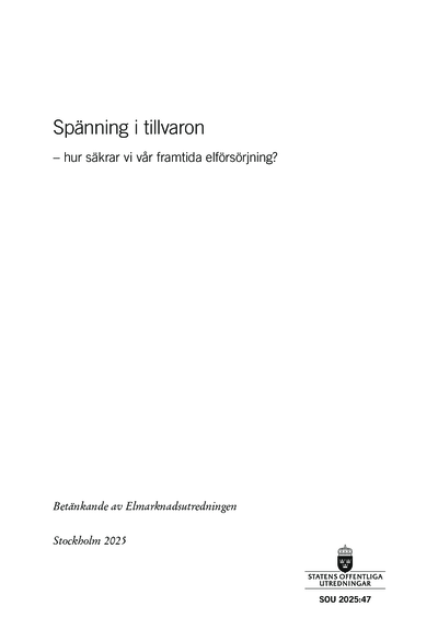 Omslaget till SOU 2025:47