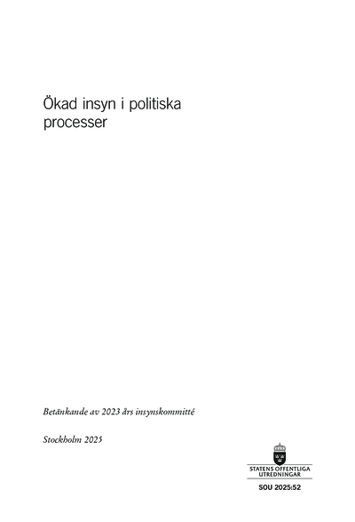 Omslaget till SOU 2025:52