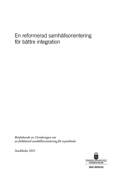 Omslaget till SOU 2025:55