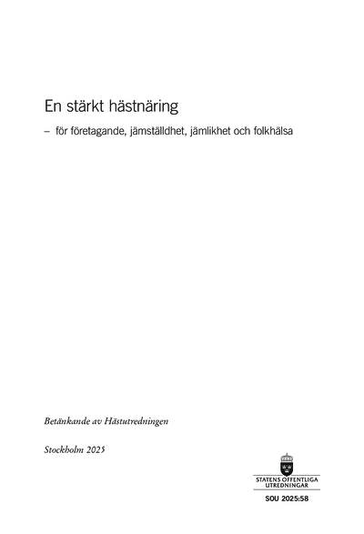 Omslaget till SOU 2025:58