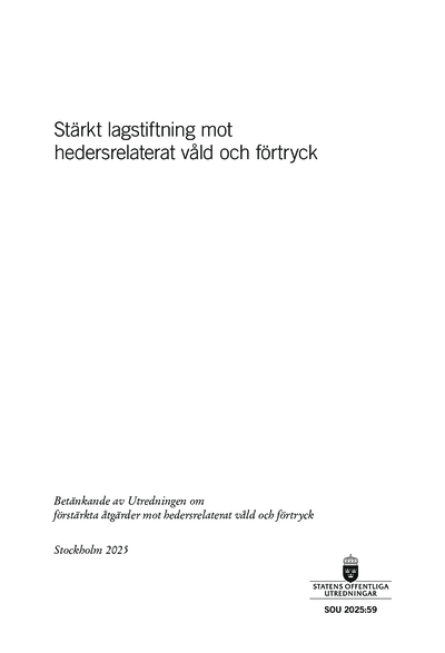 Omslaget till SOU 2025:59