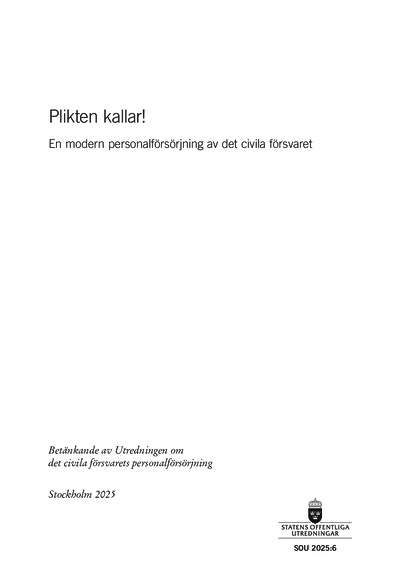 Omslaget till SOU 2025:6