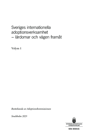 Omslaget till SOU 2025:61
