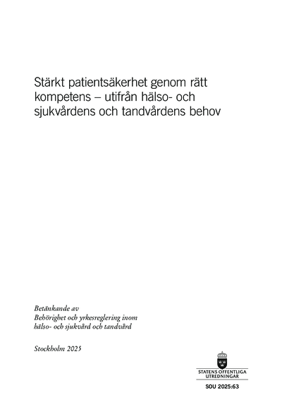 Omslaget till SOU 2025:63