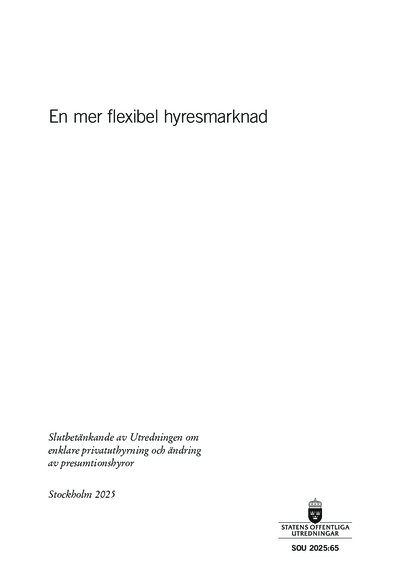 Omslaget till SOU 2025:65