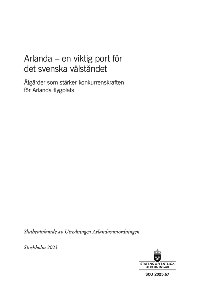 Omslaget till SOU 2025:67