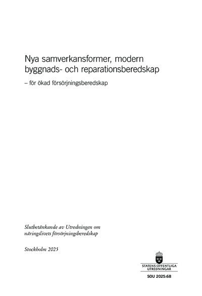 Omslaget till SOU 2025:68