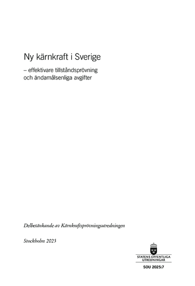 Omslaget till SOU 2025:7