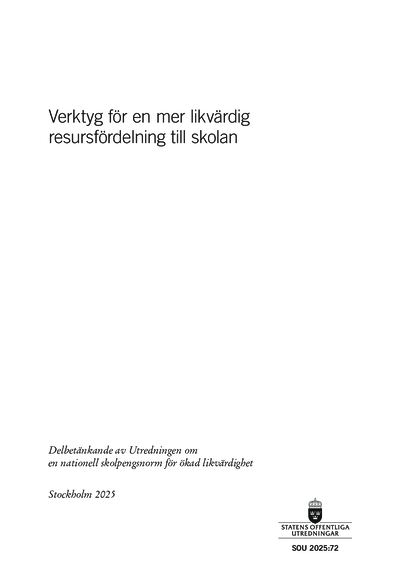 Omslaget till SOU 2025:72