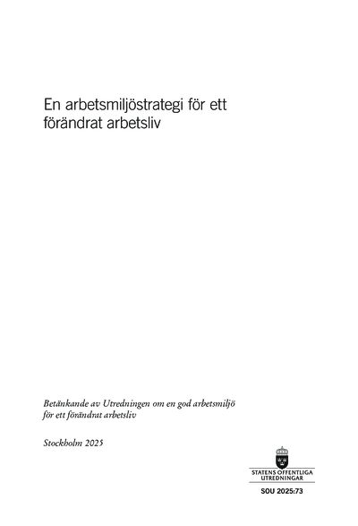 Omslaget till SOU 2025:73