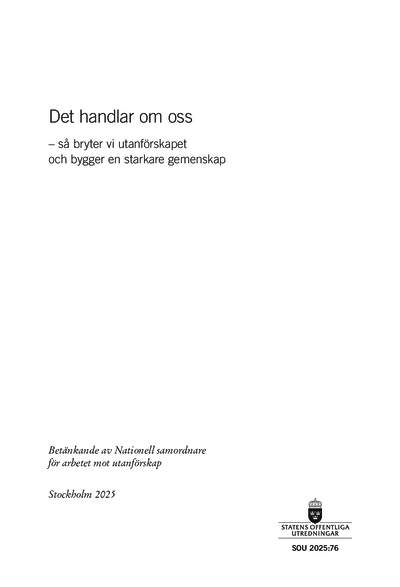 Omslaget till SOU 2025:76