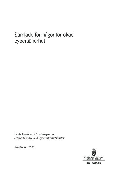 Omslaget till SOU 2025:79