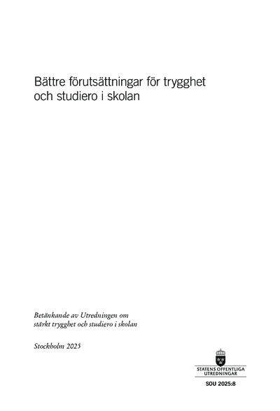 Omslaget till SOU 2025:8