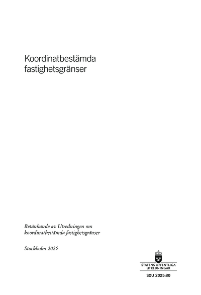Omslaget till SOU 2025:80