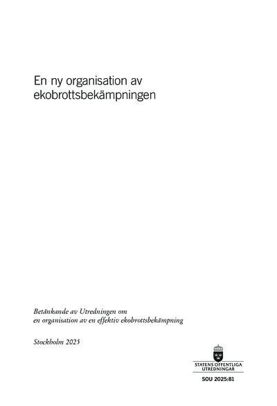 Omslaget till SOU 2025:81
