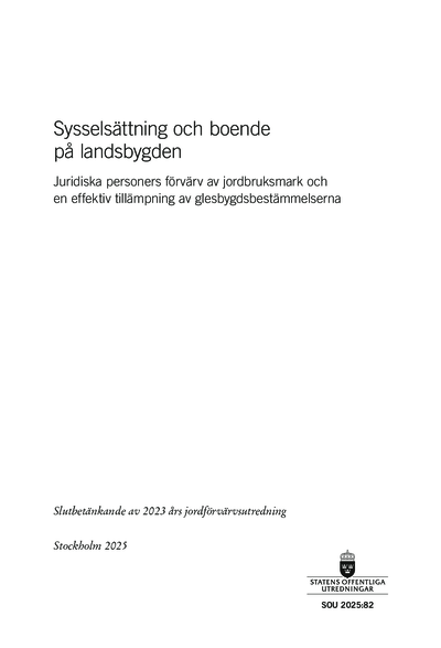 Omslaget till SOU 2025:82