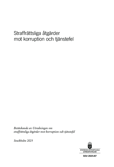 Omslaget till SOU 2025:87