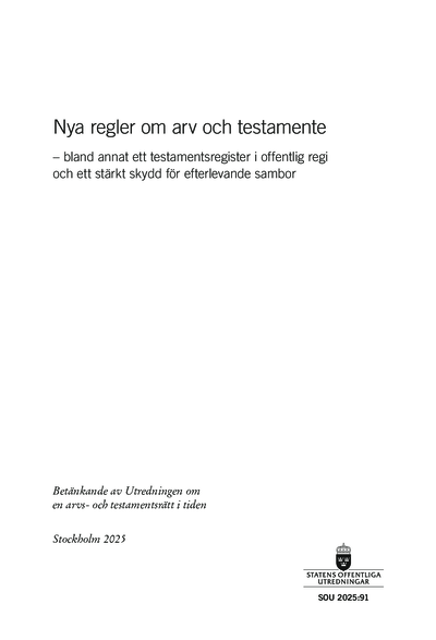 Omslaget till SOU 2025:91