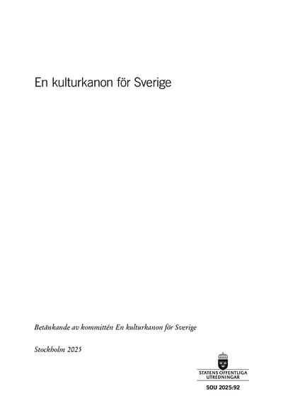 Omslaget till SOU 2025:92