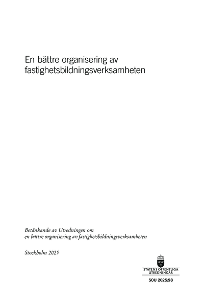 Omslaget till SOU 2025:98
