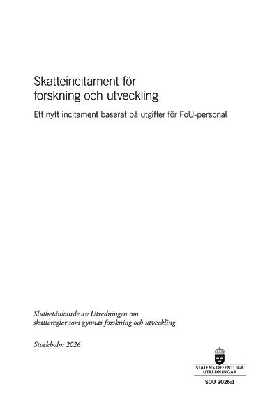 Omslaget till SOU 2026:1