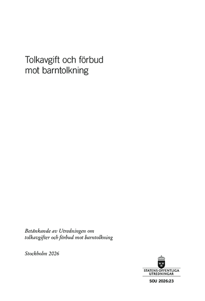 Omslaget till SOU 2026:23
