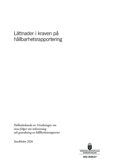 Omslaget till SOU 2026:27