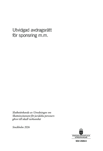Omslaget till SOU 2026:5