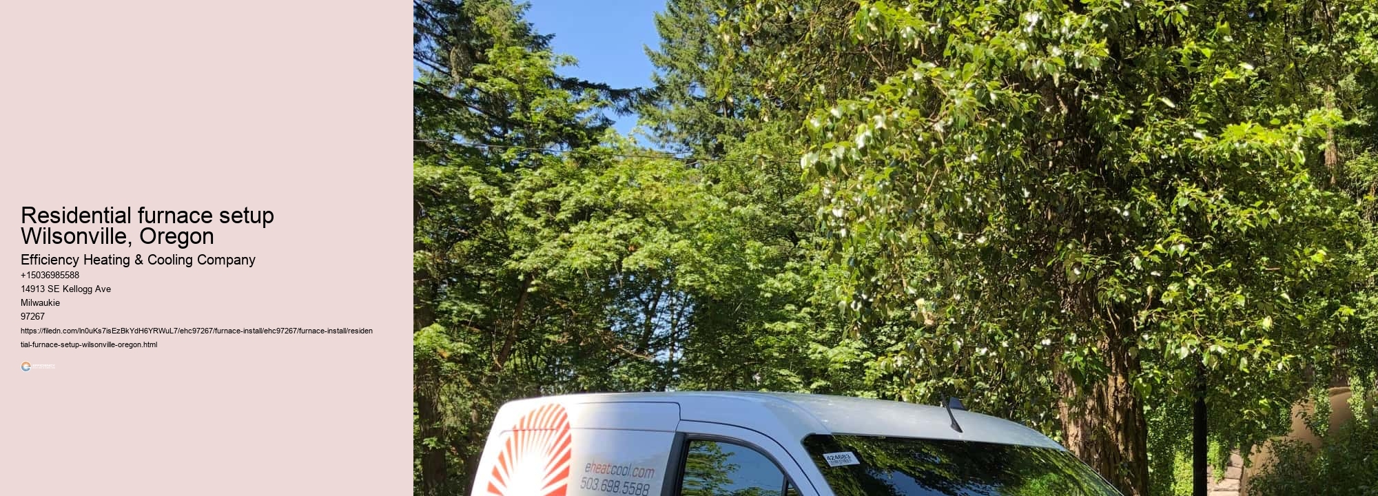 Residential furnace setup Wilsonville, Oregon