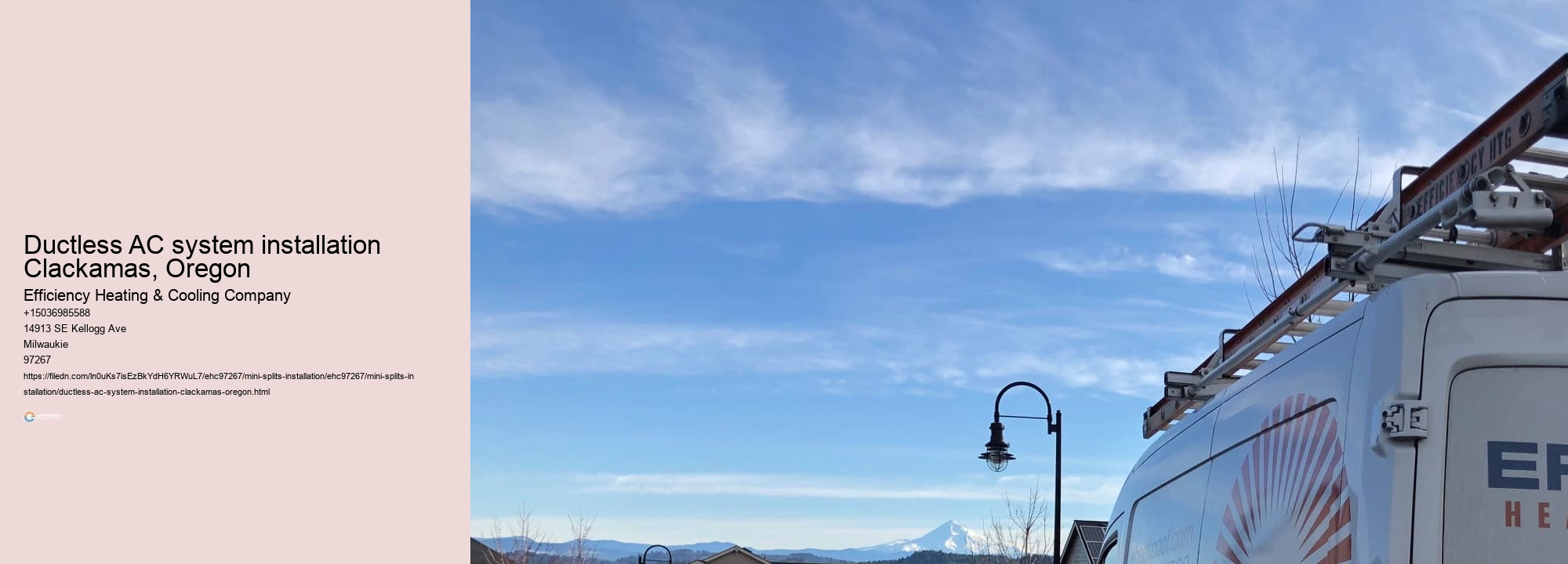 Ductless AC system installation Clackamas, Oregon