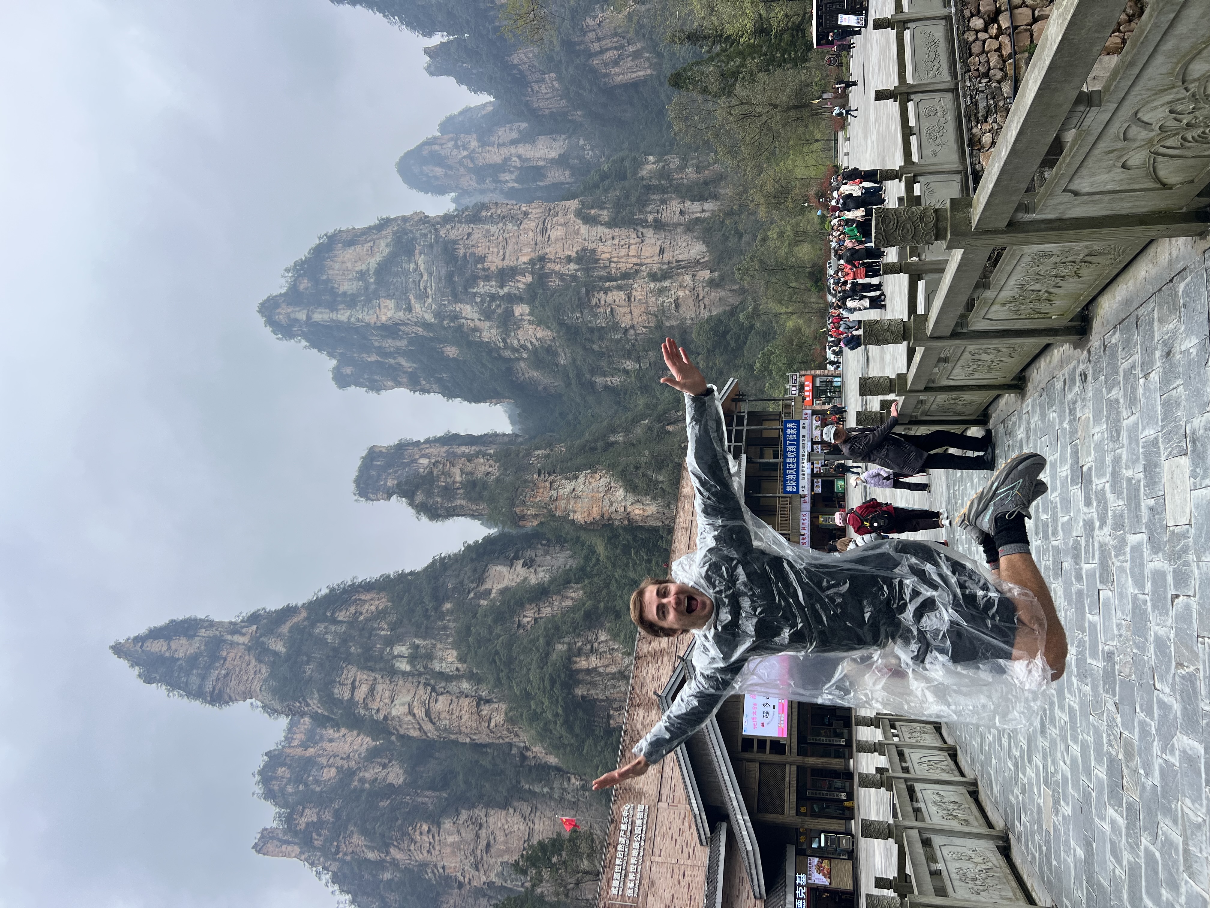 Jumping for joy at Zhangjiajie